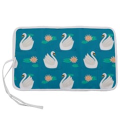 Elegant Swan Pattern With Water Lily Flowers Pen Storage Case (m) by BangZart