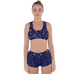 Seamless Pattern With Cartoon Zodiac Constellations Starry Sky Racerback Boyleg Bikini Set by BangZart