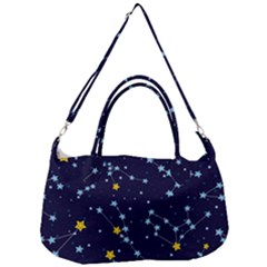 Seamless Pattern With Cartoon Zodiac Constellations Starry Sky Removal Strap Handbag by BangZart