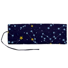 Seamless Pattern With Cartoon Zodiac Constellations Starry Sky Roll Up Canvas Pencil Holder (m) by BangZart