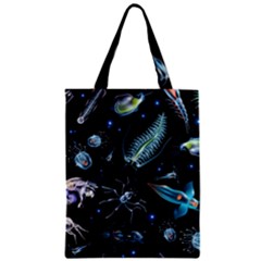 Colorful Abstract Pattern Consisting Glowing Lights Luminescent Images Marine Plankton Dark Background Zipper Classic Tote Bag by BangZart