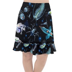 Colorful Abstract Pattern Consisting Glowing Lights Luminescent Images Marine Plankton Dark Background Fishtail Chiffon Skirt by BangZart