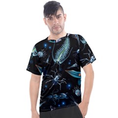 Colorful Abstract Pattern Consisting Glowing Lights Luminescent Images Marine Plankton Dark Background Men s Sport Top by BangZart