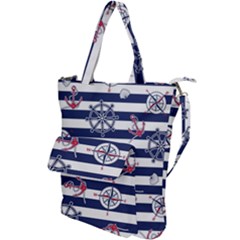 Seamless Marine Pattern Shoulder Tote Bag by BangZart