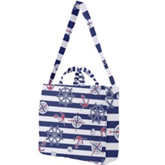 Seamless Marine Pattern Square Shoulder Tote Bag by BangZart