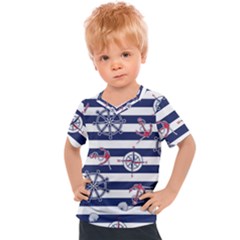 Seamless Marine Pattern Kids  Sports Tee