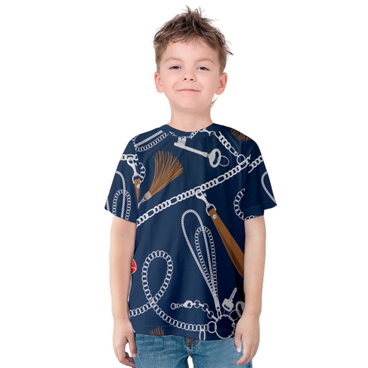 Chains seamless pattern Kids  Cotton Tee