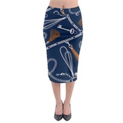 Chains Seamless Pattern Midi Pencil Skirt by BangZart