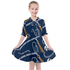 Chains Seamless Pattern Kids  All Frills Chiffon Dress by BangZart