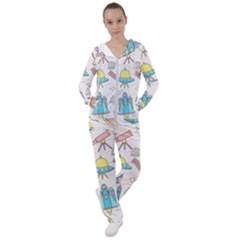 Cute Seamless Pattern With Space Women s Tracksuit by BangZart