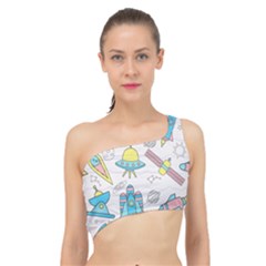 Cute Seamless Pattern With Space Spliced Up Bikini Top  by BangZart