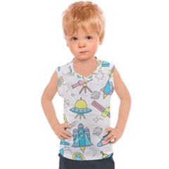 Cute Seamless Pattern With Space Kids  Sport Tank Top