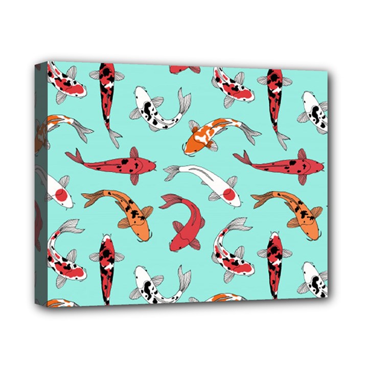 Pattern with koi fishes Canvas 10  x 8  (Stretched)