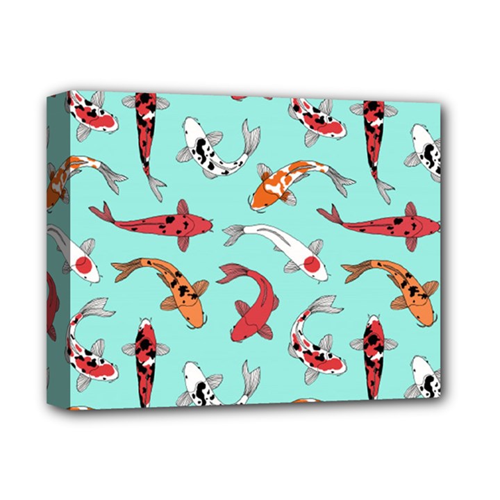 Pattern with koi fishes Deluxe Canvas 14  x 11  (Stretched)