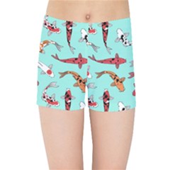 Pattern With Koi Fishes Kids  Sports Shorts by BangZart