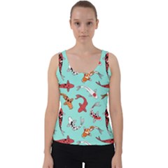 Pattern With Koi Fishes Velvet Tank Top by BangZart