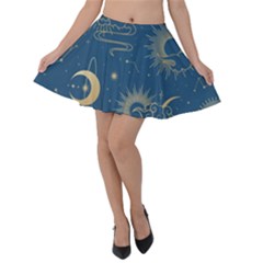 Seamless Galaxy Pattern Velvet Skater Skirt by BangZart