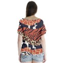 Mixed animal skin print safari textures mix leopard zebra tiger skins patterns luxury animals texture V-Neck Flutter Sleeve Top View2