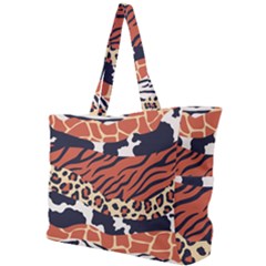 Mixed Animal Skin Print Safari Textures Mix Leopard Zebra Tiger Skins Patterns Luxury Animals Texture Simple Shoulder Bag by BangZart