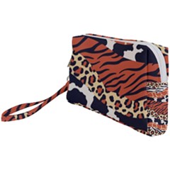 Mixed Animal Skin Print Safari Textures Mix Leopard Zebra Tiger Skins Patterns Luxury Animals Texture Wristlet Pouch Bag (small)