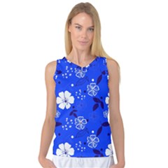 Blooming Seamless Pattern Blue Colors Women s Basketball Tank Top by BangZart