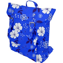 Blooming Seamless Pattern Blue Colors Buckle Up Backpack by BangZart