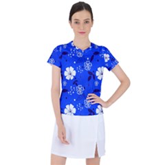 Blooming Seamless Pattern Blue Colors Women s Sports Top by BangZart