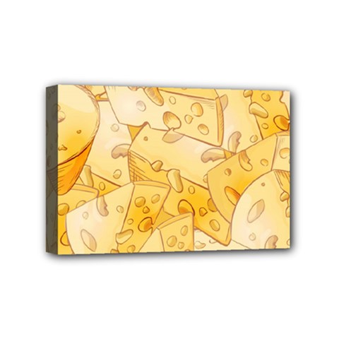 Cheese Slices Seamless Pattern Cartoon Style Mini Canvas 6  X 4  (stretched) by BangZart