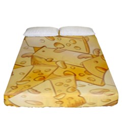 Cheese Slices Seamless Pattern Cartoon Style Fitted Sheet (king Size) by BangZart