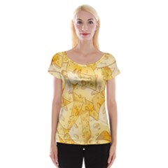 Cheese Slices Seamless Pattern Cartoon Style Cap Sleeve Top by BangZart