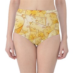 Cheese Slices Seamless Pattern Cartoon Style Classic High-waist Bikini Bottoms by BangZart