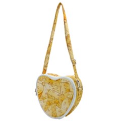 Cheese Slices Seamless Pattern Cartoon Style Heart Shoulder Bag