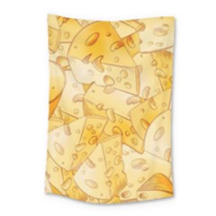 Cheese Slices Seamless Pattern Cartoon Style Small Tapestry by BangZart