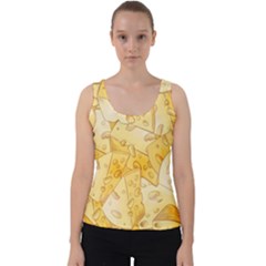 Cheese Slices Seamless Pattern Cartoon Style Velvet Tank Top by BangZart