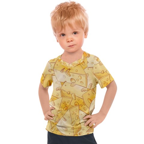 Cheese Slices Seamless Pattern Cartoon Style Kids  Sports Tee by BangZart