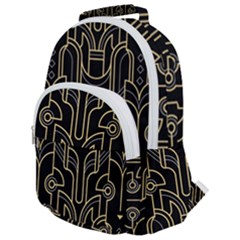 Art Deco Geometric Abstract Pattern Vector Rounded Multi Pocket Backpack by BangZart