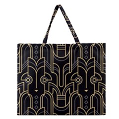 Art Deco Geometric Abstract Pattern Vector Zipper Large Tote Bag by BangZart