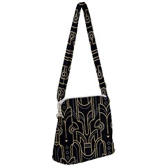 Art Deco Geometric Abstract Pattern Vector Zipper Messenger Bag by BangZart