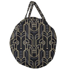 Art Deco Geometric Abstract Pattern Vector Giant Round Zipper Tote