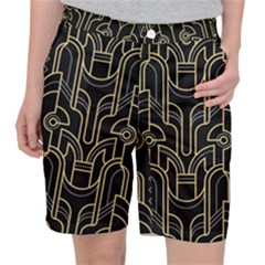 Art Deco Geometric Abstract Pattern Vector Pocket Shorts by BangZart