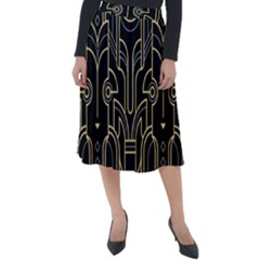 Art Deco Geometric Abstract Pattern Vector Classic Velour Midi Skirt  by BangZart