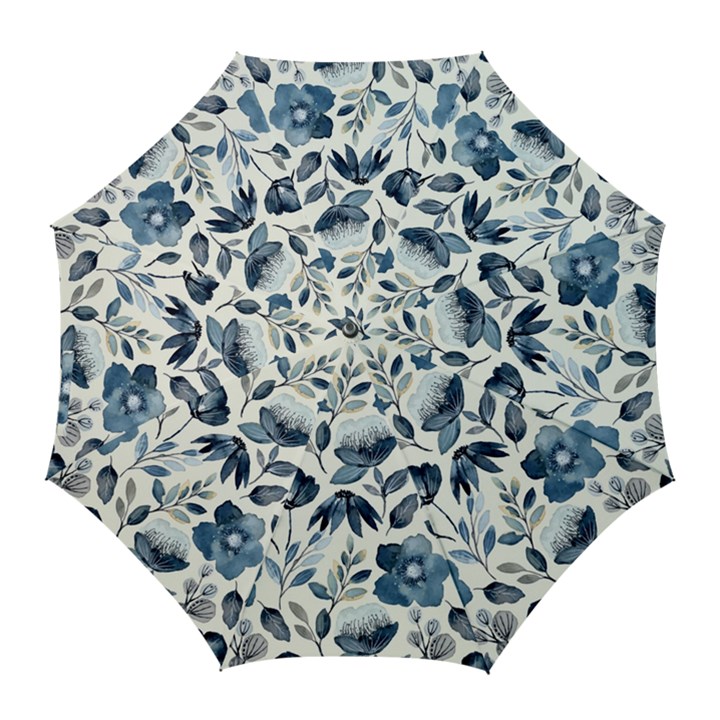 Indigo watercolor floral seamless pattern Golf Umbrellas