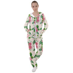 Cute Pink Flowers With Leaves-pattern Women s Tracksuit by BangZart