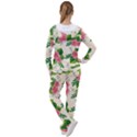 Cute pink flowers with leaves-pattern Women s Tracksuit View2