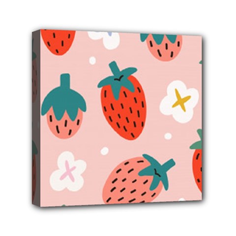 Strawberry Seamless Pattern Mini Canvas 6  X 6  (stretched) by BangZart