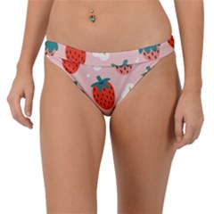 Strawberry Seamless Pattern Band Bikini Bottom