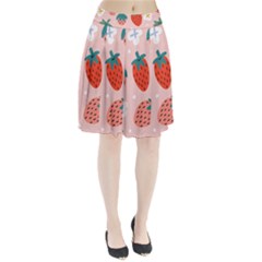 Strawberry Seamless Pattern Pleated Skirt by BangZart