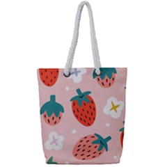 Strawberry Seamless Pattern Full Print Rope Handle Tote (small) by BangZart