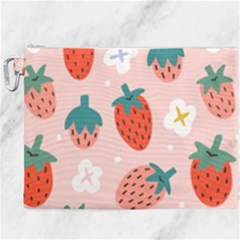 Strawberry Seamless Pattern Canvas Cosmetic Bag (xxxl) by BangZart