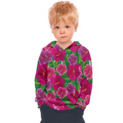 Background Cute Flowers Fuchsia With Leaves Kids  Overhead Hoodie by BangZart